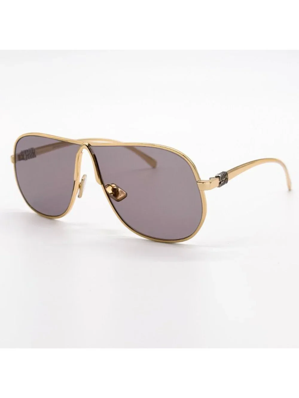 New Miu Miu MU A56S Oversized Gold Purple Sunglasses MUA56S 5AK20I